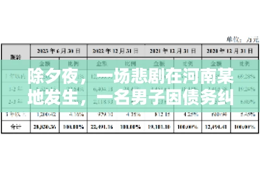 除夕夜，一场悲剧在河南某地发生，一名男子因债务纠纷，在除夕之夜持刀杀害6人。这一事件震惊了社会，也引发了人们对债务、法律和人性深层次的思考。今天，我们就来聊聊这个沉重的话题。